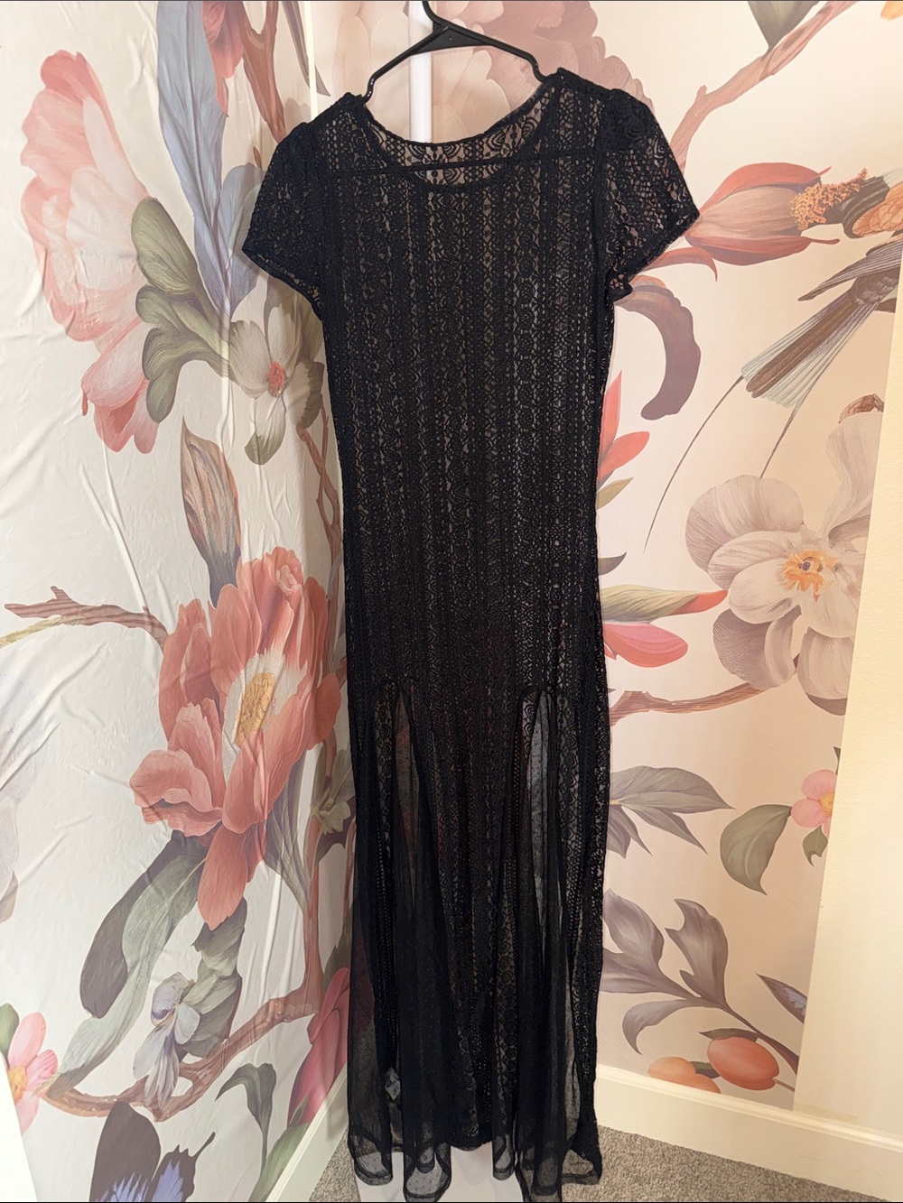 Aralina Sheer Black Lace Maxi Dress - Medium - Picture 4 of 5